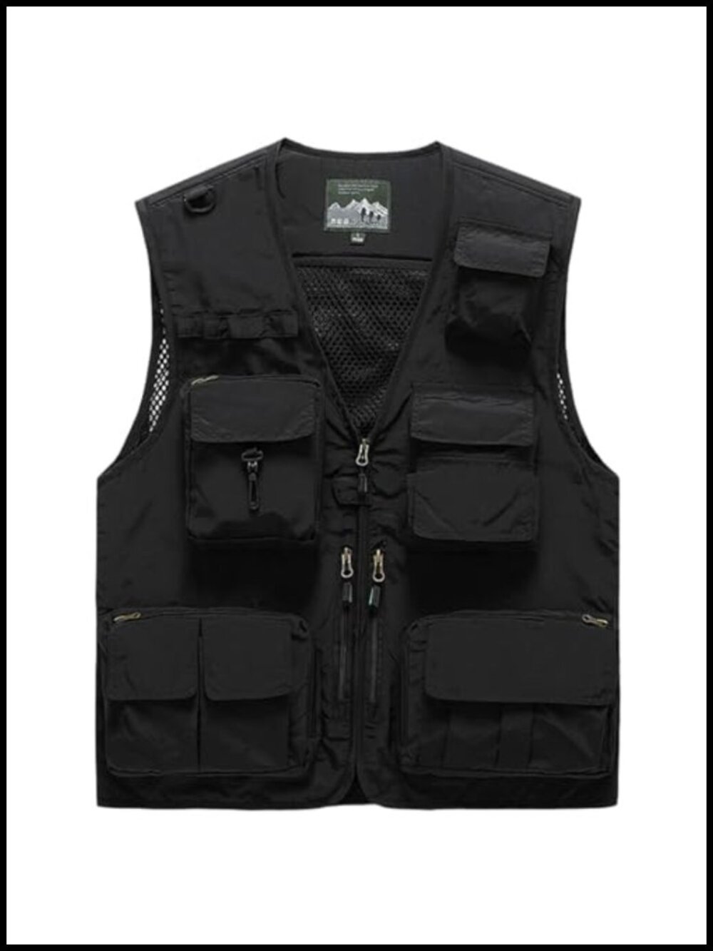 Unisex Lightweight Nylon Utility Vest 15 Pockets Outdoor Travel Work